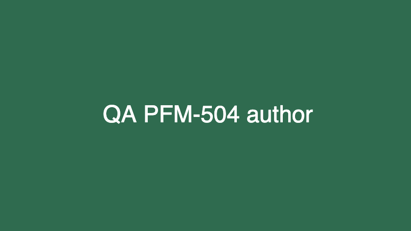 QA PFM-504 author test